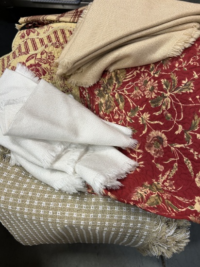 Nice Fabric Placemats, Table Runner and Table Cloth with Matching Napkins