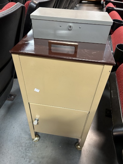 Metal Hinged Top File Cabinet with Locking Door Storage and Lock Box