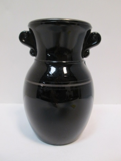 Vintage Amethyst Glass Handled Vase