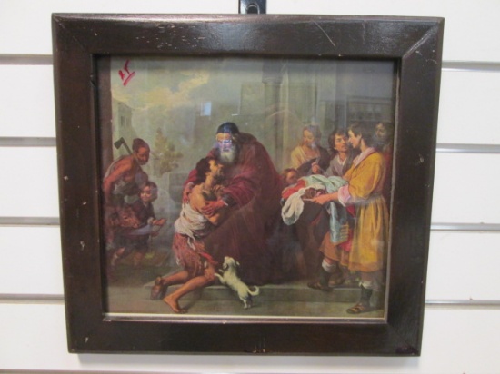 Framed "The Return of the Prodigal Son" Lithograph Print