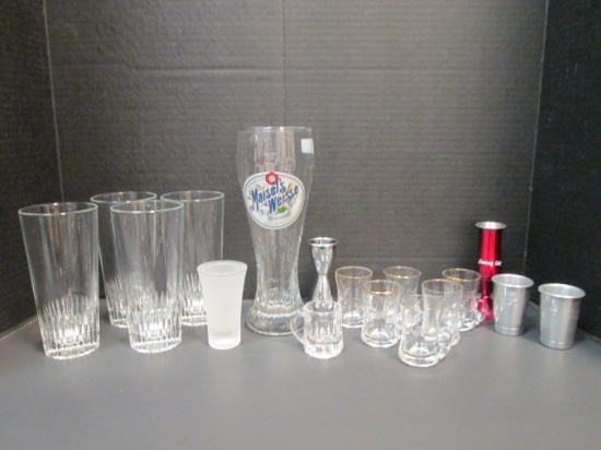 Grouping of Bar Glassware, Shot Glasses and Jigger