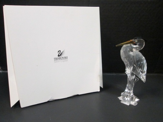 Swarovski Silver Crystal Heron Figurine in Original Box