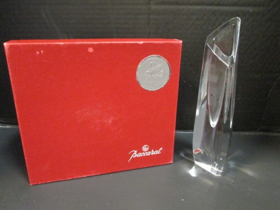 Baccarat Signed Crystal Vase in Original Box