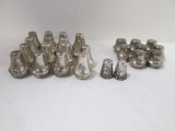 Individual Sterling Shakers and Pair of Sterling Thimbles