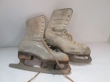 Pair of Vintage Hyde Child's Leather Ice Skates