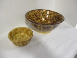 Two Yellowware Sponge Ware Bowls