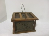 Antique Wood and Punched Tin Carriage Foot Warmer