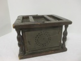 Antique Wood and Punched Tin Carriage Foot Warmer
