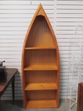 Canoe Shaped Display Shelf with Bead Board Back