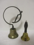 Brass Wood Handle Hand Bell and Brass Door/Servant Bell