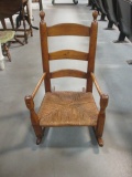 Antique Child's Rush Seat Rocker