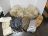 Grouping of Vintage Ladies Leather Gloves, Evening Gloves, Fur Collar and