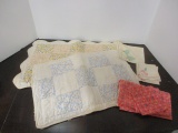 Antique Hand Made Baby Quilts, Child's Table Cloth and Napkins and