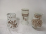 Three Antique Ironstone Toothbrush Holders