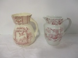 Two Antique Ironstone Service Pitchers