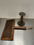 Vintage Hog Scraper and Cotton/Wool Comb Paddle