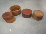 Grouping of Antique Bent Wood Pantry Boxes