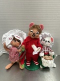 Three Annalee Felt Christmas Dolls