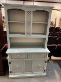Painted 2 Piece China Hutch with Satin Nickel Hardware