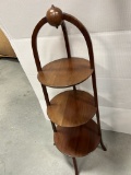 Vintage 3 Tier Cherry Wood Pie Stand
