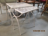 2 Piece White Metal Mesh Nesting Table Set