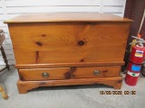 Pine Farmhouse Blanket Chest with Drawers