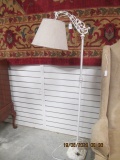 Painted White Vintage Cast Iron Floor Lamp