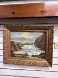 Framed Harry W. Smith Signed Original Sea Scape on Board