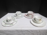 Four Shelley Fine Bone China Luncheon Sets