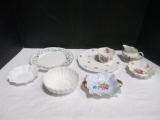 Shelley Fine Bone China Creamer, Sugar Bowl, Tidbit Dishes and Plates