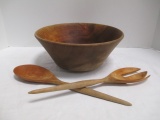 Rogue River Myrtle Wood Salad Bowl Set