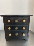Painted Black 3 Drawer Jewelry Box