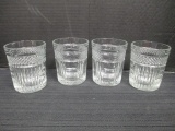Four Libbey Clear Glass Old Fashion Tumblers