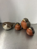 Pottery and Resin Song Birds
