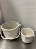 1983 and 1984 Nantucket Lightship Baskets Ceramic Baskets