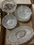 Crystal and Clear Glass Tidbit Dishes and Compote