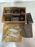 Vintage Printers Type Set Blocks and Brass 