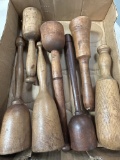 Seven Vintage Wooden Mashers/Pestles