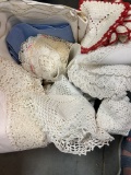 Grouping of Lace Doilies and Table Cloths