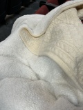 L.L. Bean Faux Sherpa and Cable Knit Throw Blanket