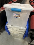 Four Storage Systems Flip Top Totes and Sterilite 64 Quart Tote