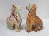 Pair of Carved Onyx Dog Figurines