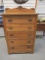 Tiger Oak Antique 5 Drawer Chest