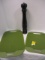 2 Kitchenaid Green Cutting Boards & Black Pepper Mill