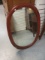 Antique Wood Oval Wall Mirror