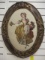 Framed Lady Flowers Needlepoint in Ornate Frame