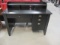 Black 4 Drawer Desk w/Small Hutch Top
