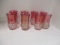 King's Crown Ruby Red Flash Thumbprint Cranberry Glass
