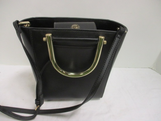 Topshop Black/Gold Satchel Shoulder Bag