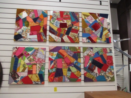 Crazy Quilt Style Textile Art (Lot of 6)